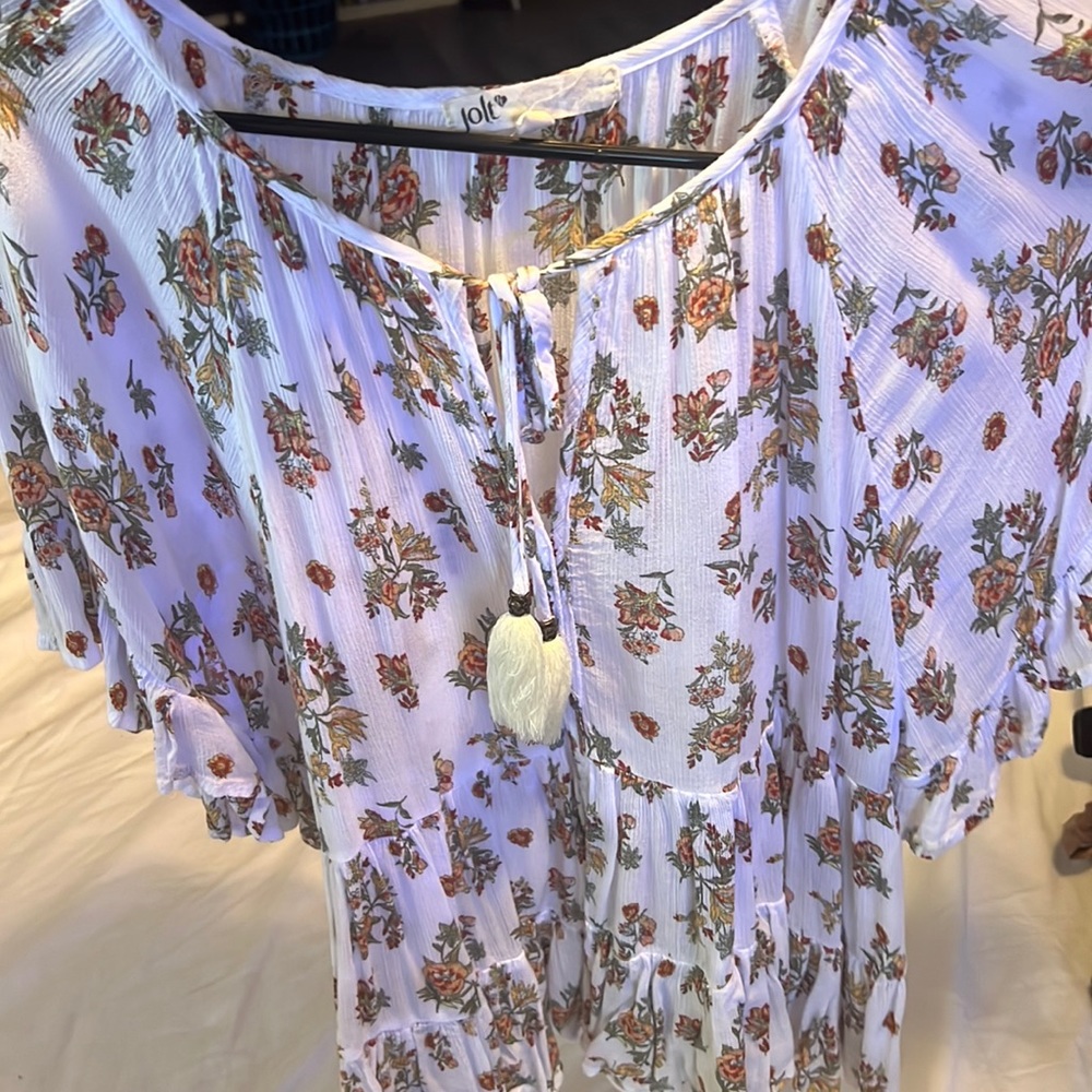 White floral blouse